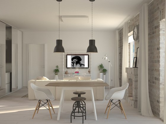 Интерьеры жилых помещений: нежный монохромный интерьер