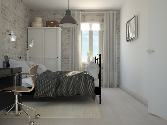 Интерьеры жилых помещений: нежный монохромный интерьер