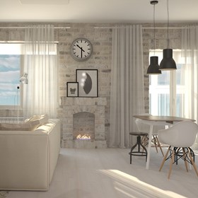 Интерьеры жилых помещений: нежный монохромный интерьер